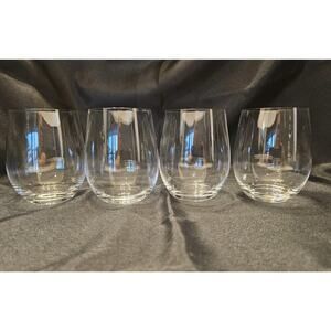 Riedel Stemless Viognier White Wine Chardonnay Small Glasses Crystal SET of 4